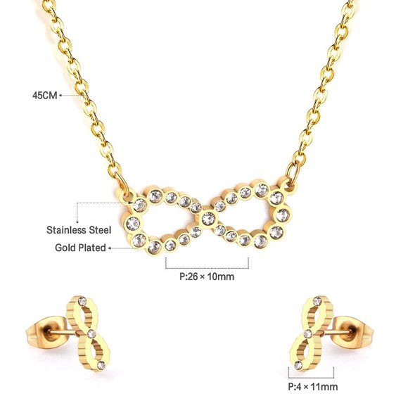 18K Gold Plated Necklace Earrings Set - Picture 11 of 11